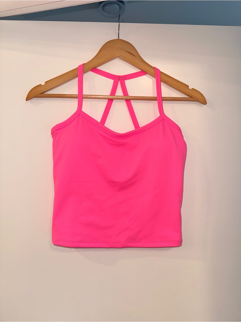 Neon Pink Strappy Cropped Camisole